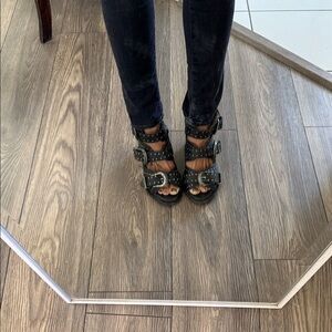 Freebird Violet black Studded Women's heel sandals western